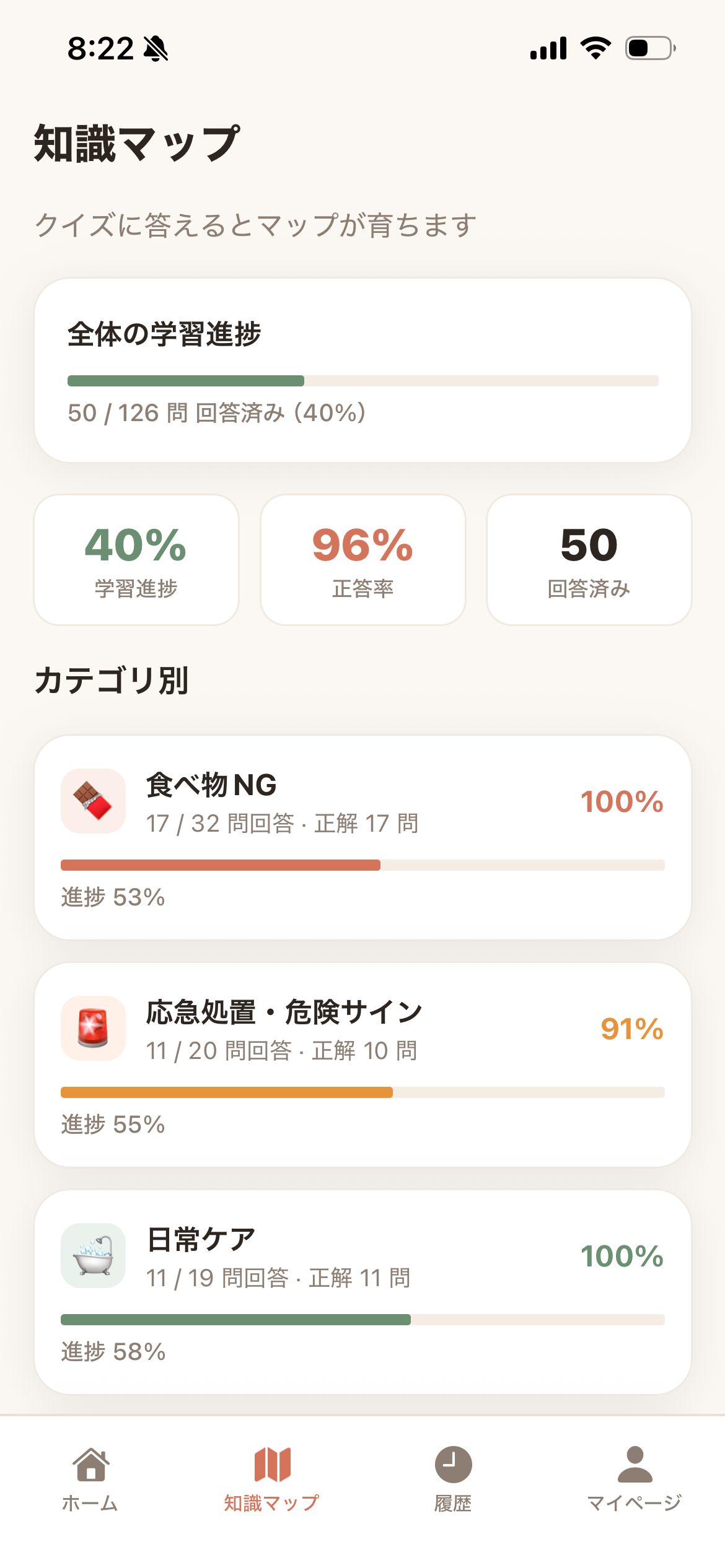 知識マップ画面